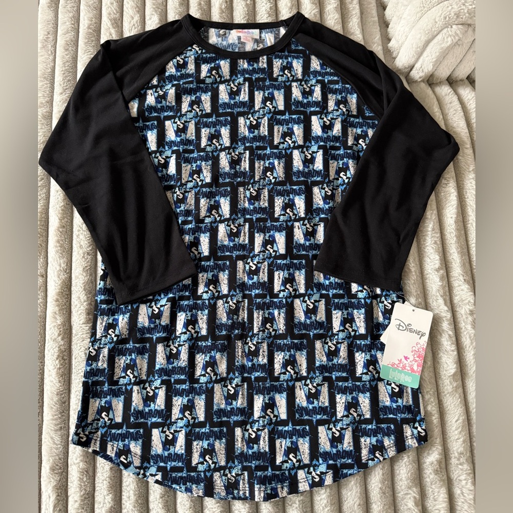LulaRoe Disney the Incredibles Black and Blue Randy top